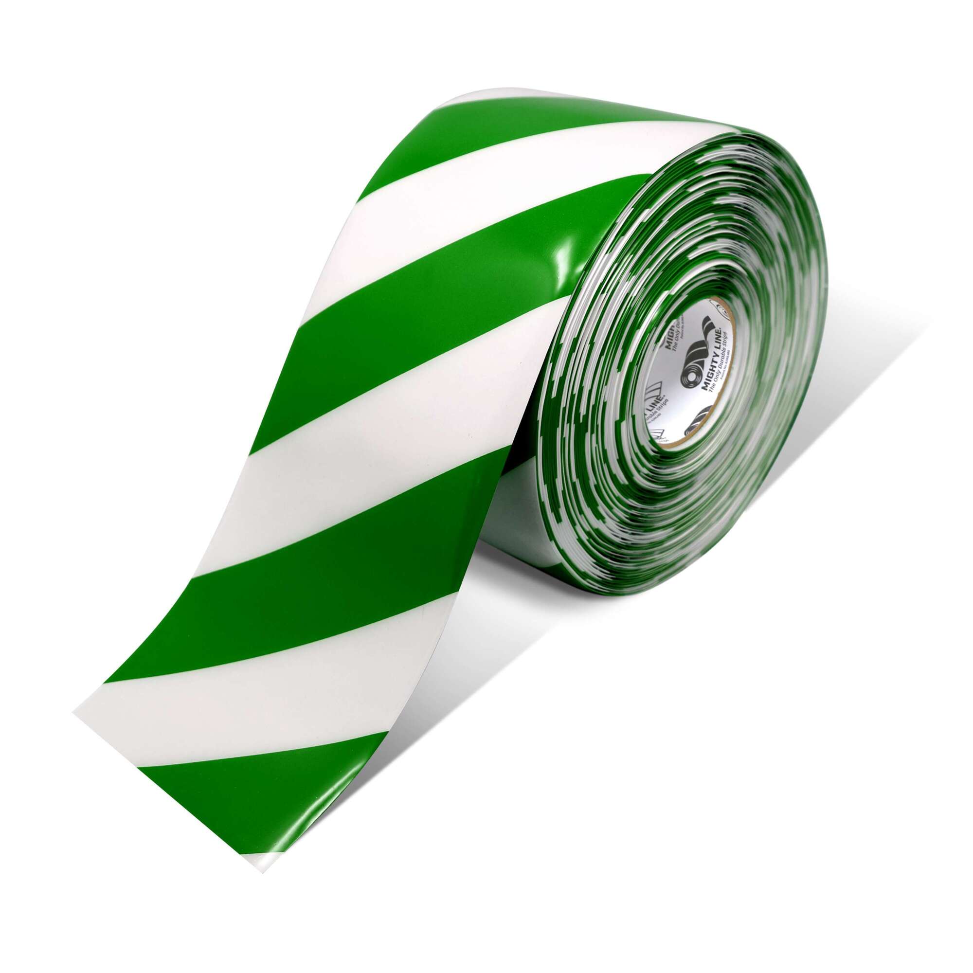 Mighty Line White Floor Tape with Green Chevrons — 6in. x 100ft. Roll, 50 Mil Vinyl, Peel and Stick, Model# 6RWCHVG